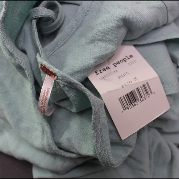 Free People Mint Clear Skies Cold Shoulder Tunic Dress Medium NEW - Picture 7 of 7